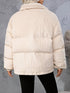 Damen-Corduroy-Jacke mit Stehkragen – Lange Ärmel, Taschen und Knopfverschluss lockere Passform